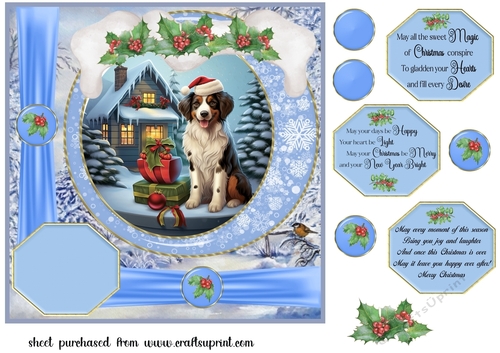 All about the Christmas pup card front 8