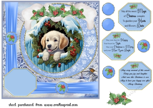 All about the Christmas pup card front 9