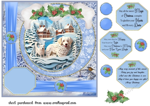 All about the Christmas pup card front 10
