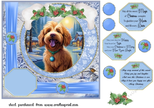 All about the Christmas pup card front 11