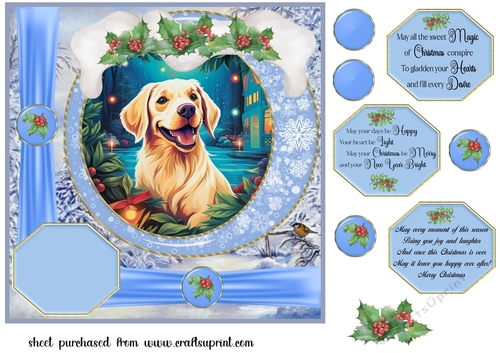 All about the Christmas pup card front 12
