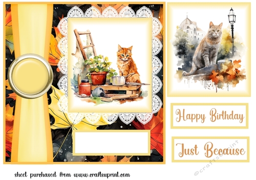 Autumn cat card front 5