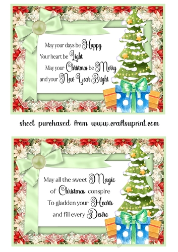 2 5x7 aprox Christmas sentiment toppers/inserts 2