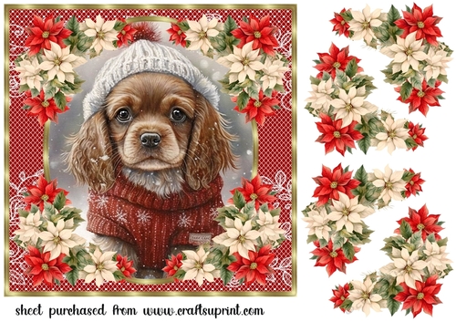 Christmas pup in jumper card front 1