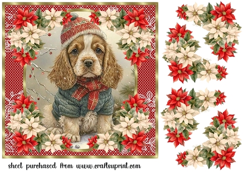 Christmas pup in jumper card front 2