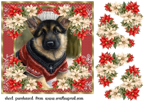 Christmas pup in jumper card front 3