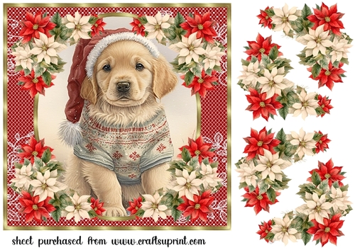 Christmas pup in jumper card front 4