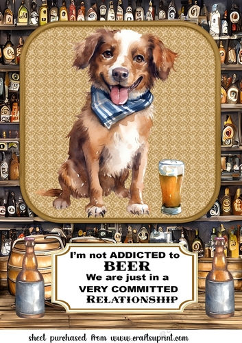 Pup with beer large topper 5