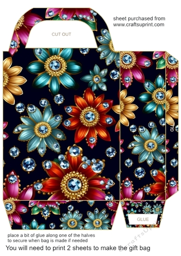 Glitter floral gift bag 2