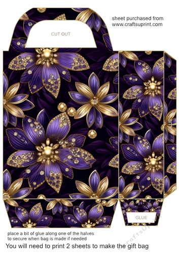 Glitter floral gift bag 4