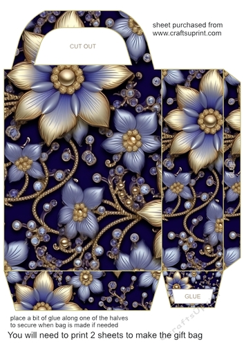 Glitter floral gift bag 5