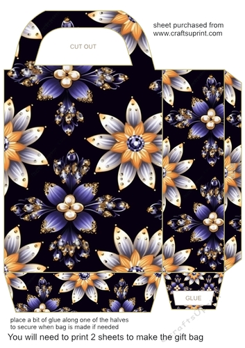 Glitter floral gift bag 11