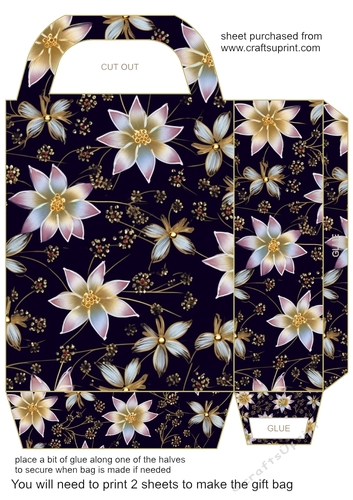Glitter floral gift bag 14