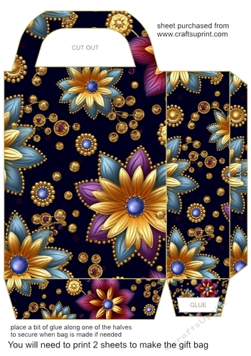 Glitter floral gift bag 16