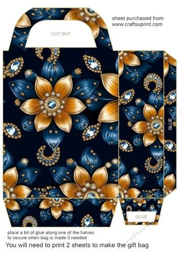 Glitter floral gift bag 18