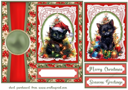 Christmas kitty card front 4