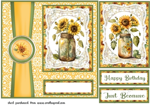 Sunflower jar card front 1
