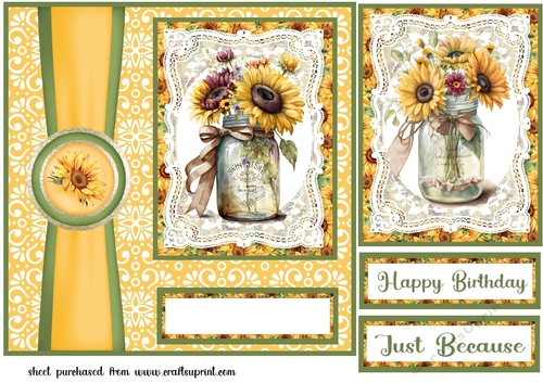 Sunflower jar card front 3