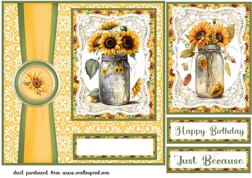 Sunflower jar card front 4