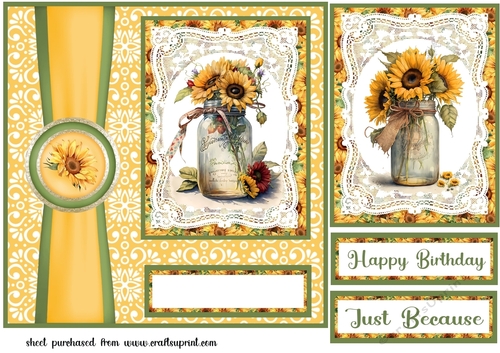 Sunflower jar card front 6