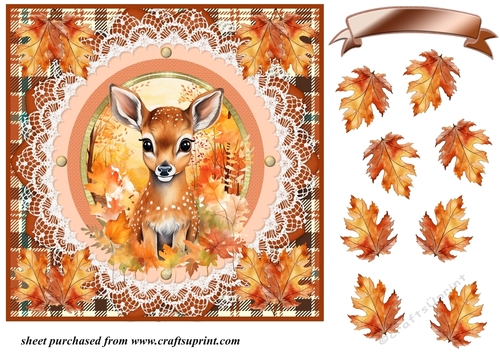 Autumn fawn card front 
