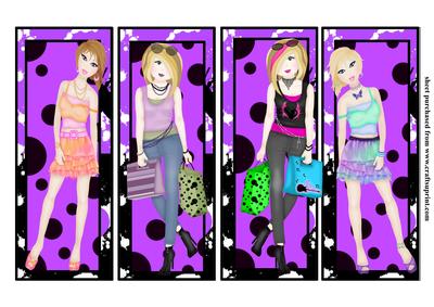 4 Purple Teenager Bookmarks or Dl Toppers