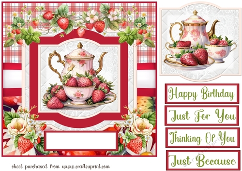 Strawberries for tea card front 1