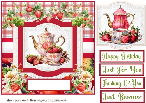 Strawberries for tea card front 2