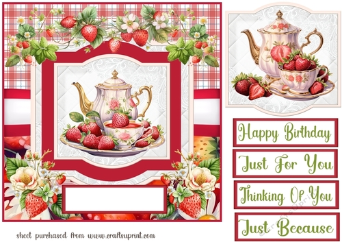Strawberries for tea card front 3