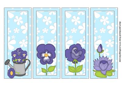 4 Floral Bookmarks or Dl Toppers Set 2