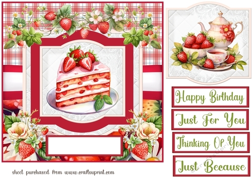 Strawberries for tea card front 4