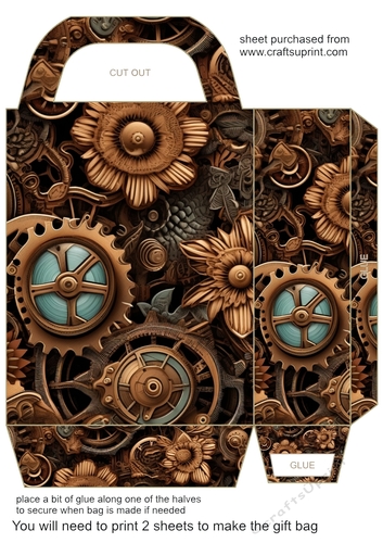 Floral steampunk gift bag 4