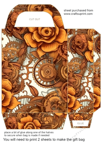 Floral steampunk gift bag 5
