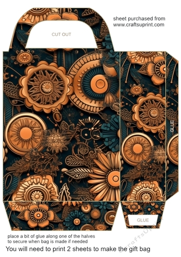 Floral steampunk gift bag 6