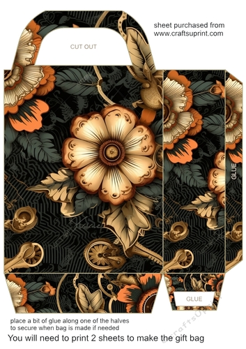 Floral steampunk gift bag 7