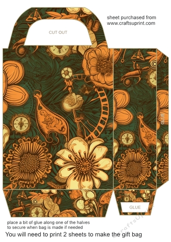 Floral steampunk gift bag 8