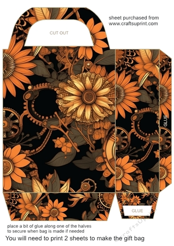 Floral steampunk gift bag 9