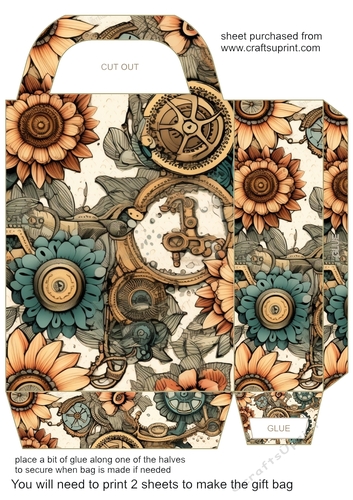 Floral steampunk gift bag 10