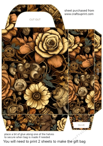 Floral steampunk gift bag 11