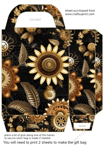 Floral steampunk gift bag 12