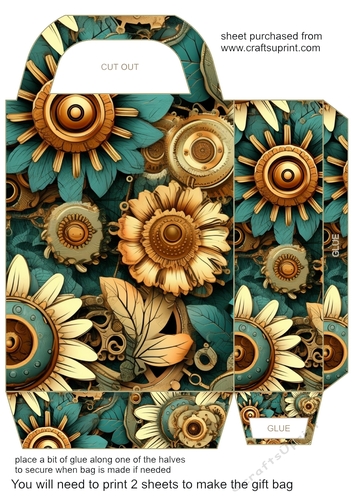 Floral steampunk gift bag 13