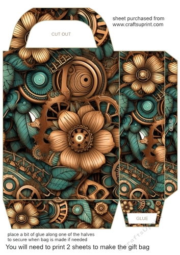 Floral steampunk gift bag 14