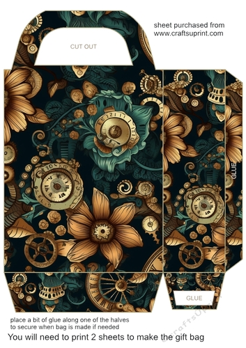 Floral steampunk gift bag 15