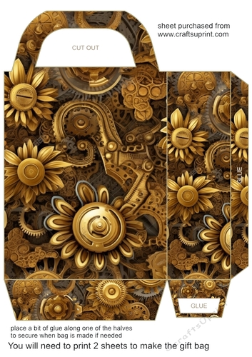 Floral steampunk gift bag 16