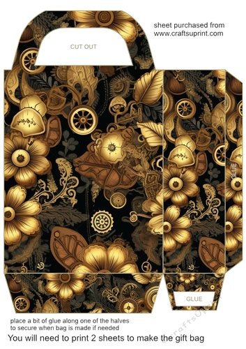 Floral steampunk gift bag 17