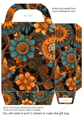 Floral steampunk gift bag 18