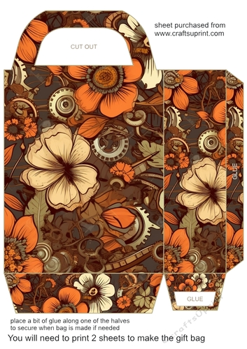 Floral steampunk gift bag 19