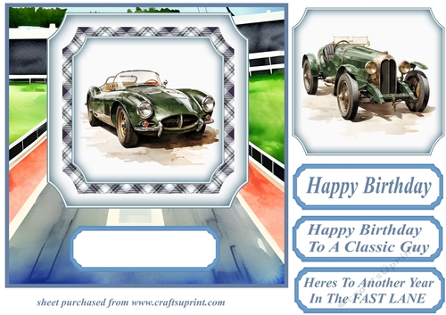 Racing car card front 2
