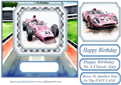 Racing car card front 4