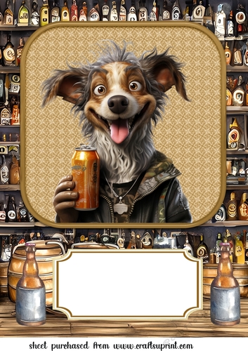 Large funny dog with beer topper 2